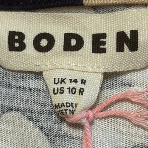 Boden Naomi Long Sleeve Jersey Dress Women’s French Navy Hearts Scattered 10 R - Picture 9 of 15